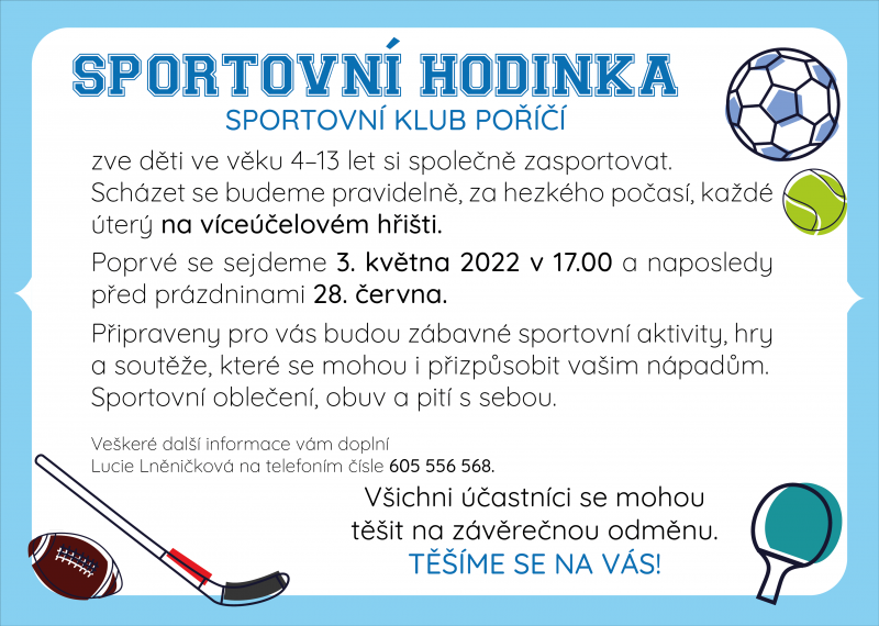Pozvánka na sportovní hodinku
